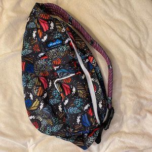 KAVU Rope Sling (Black with multicolor butterflies)